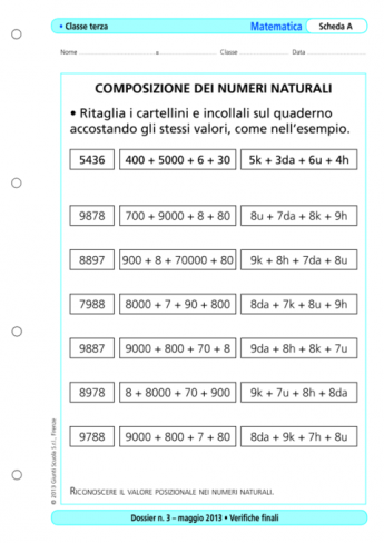 material r pdf terza Matematica, classe La Verifiche   Vita finali: