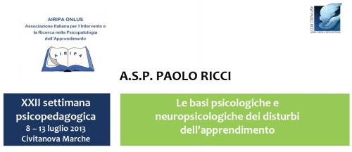 Civitanova Marche (MC) – Corso “Le basi psicologiche e neuropsicologiche dei disturbi dell’apprendimento”
